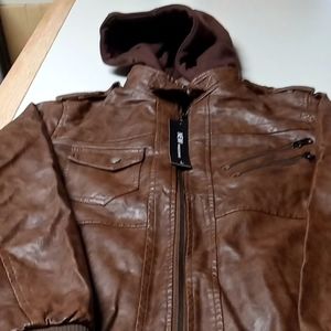 New famous brand faux leather jacket.